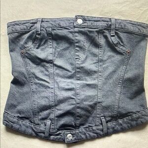Gray Denim Corset Top